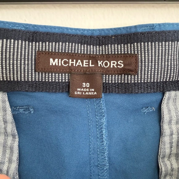 Michael Kors Mens Ocean Blue Stretch Cotton Shorts W30 - Picture 4 of 10
